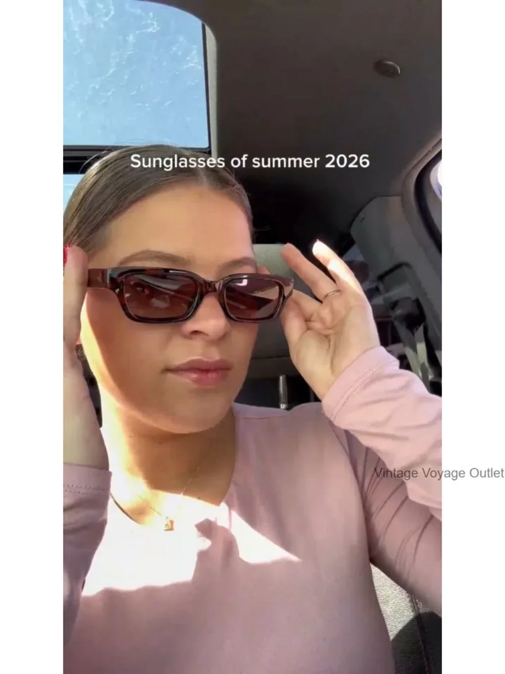 Polarized Small Square Cat Eye Sunglasses for Women UV400 Protection Retro